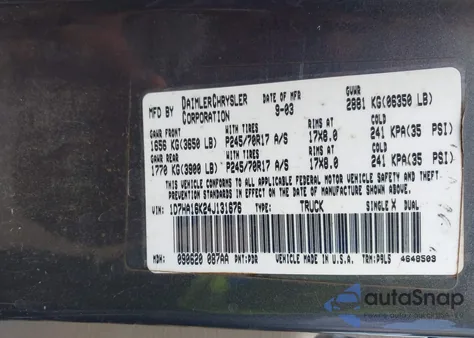 2004 Dodge Ram 1500 St from USA, damaged, VIN 1D7HA16K24J131676